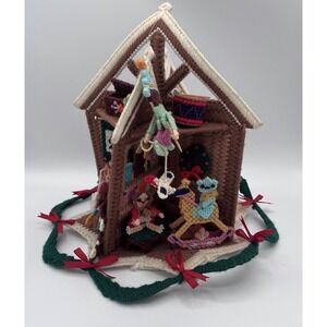 NORTH‎ POLE COMPLETED Plastic Canvas Santa's Workshop Christmas Hanging Mobile